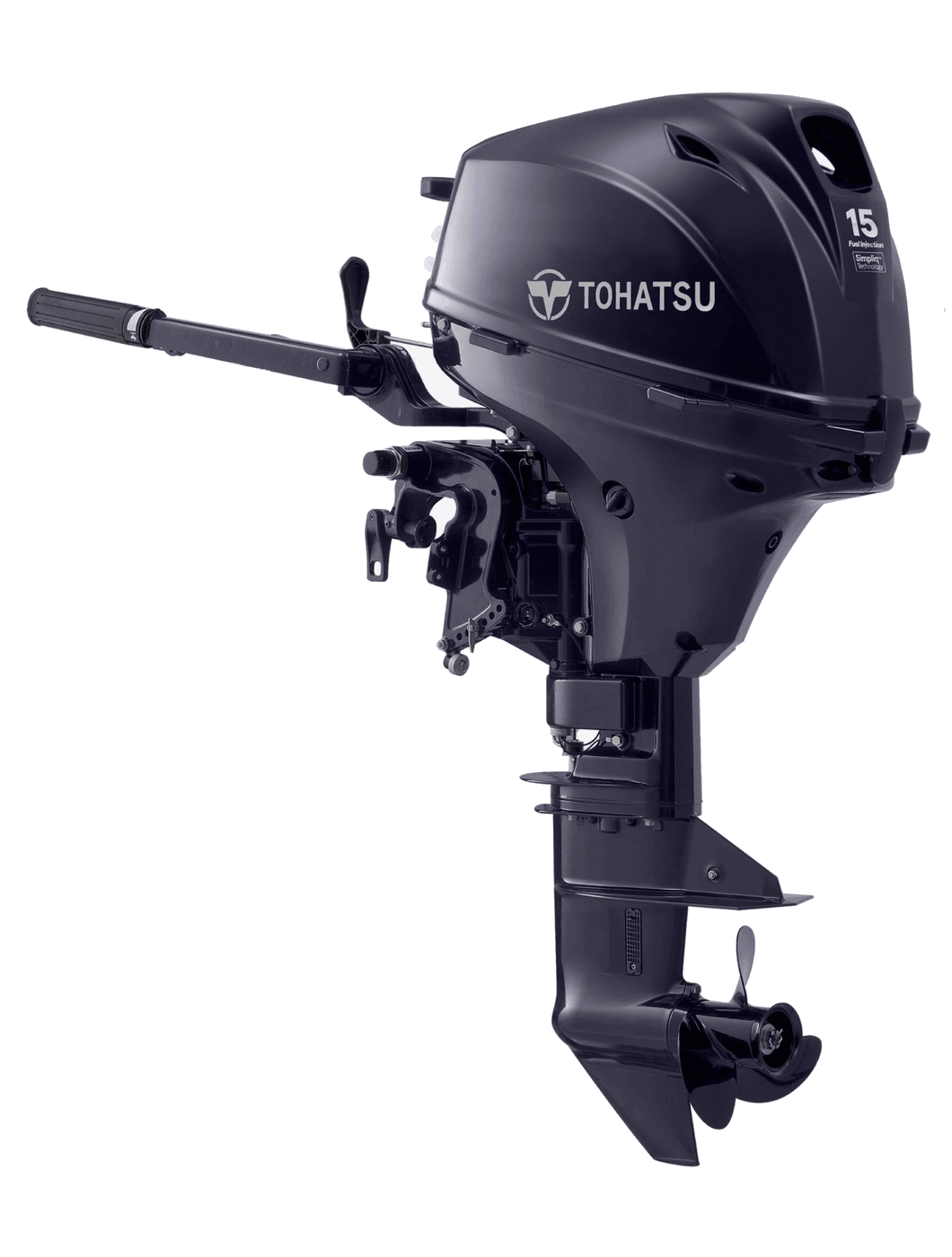 Tohatsu MFS15E outboard — manufacturer product photograph