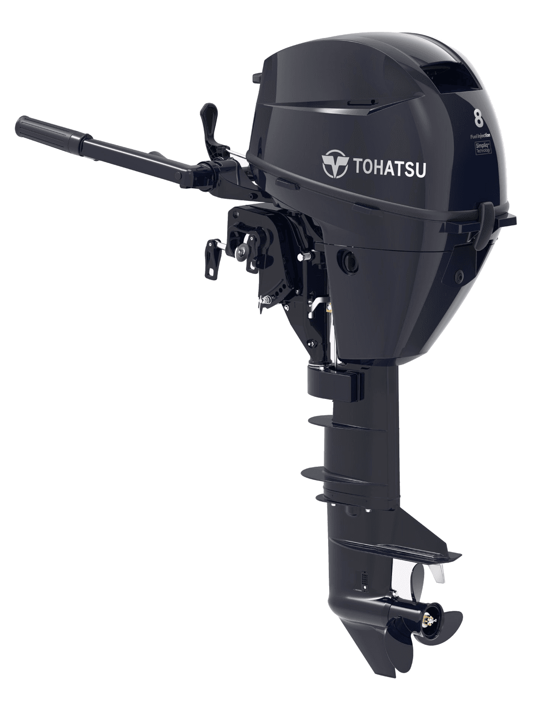 Tohatsu MFS8C outboard — manufacturer product photograph