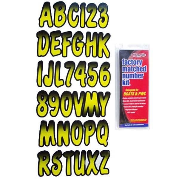 3" Boat Letter and Number Kit - Yellow & Black — storefront image, rights under review