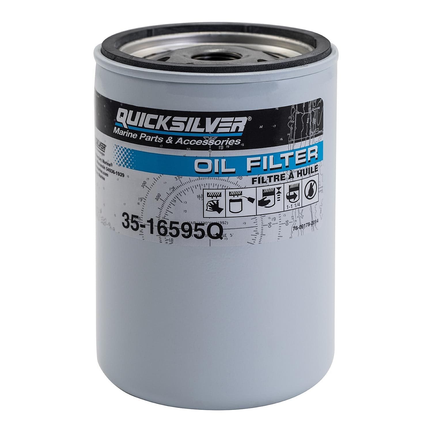 Mercury – Quicksilver Oil Filter | Engine Lubrication System | Corrosion-Resistant Steel | 16595Q — product photograph