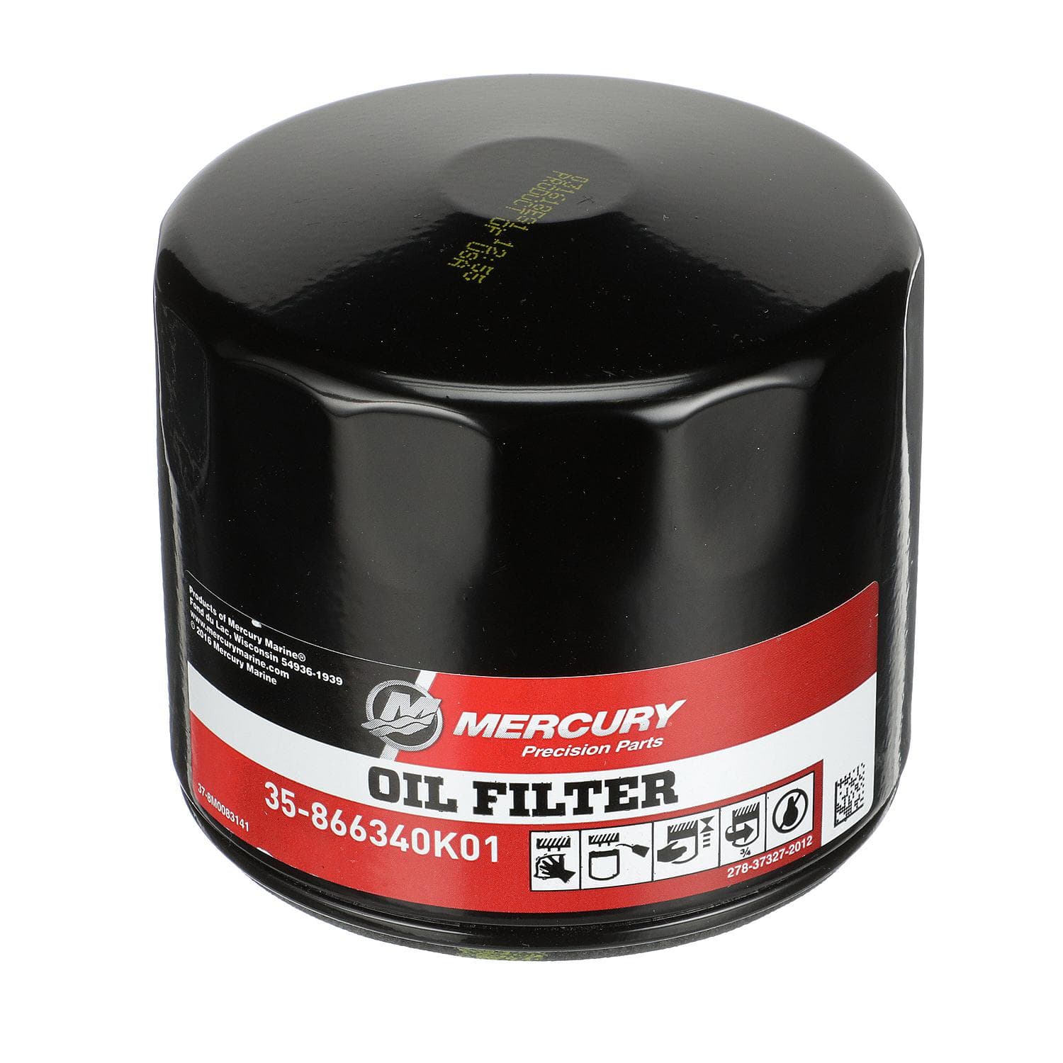 Mercury – 4-Stroke Engine Oil Filter | Lubrication System | Marine Coated Steel | 866340K01 — product photograph