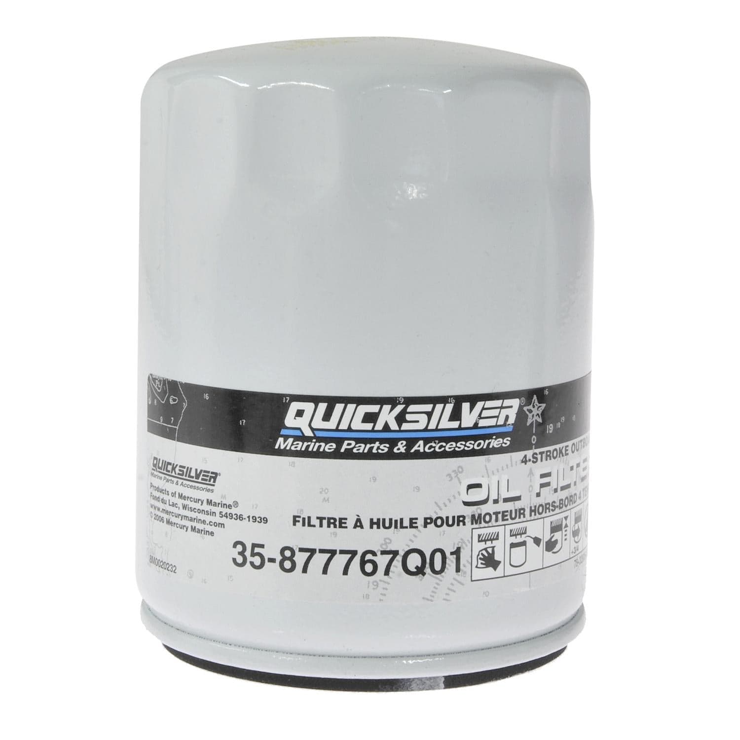 Mercury – Oil Filter | Verado L4 Filtration | Anti-Drainback Steel Canister | 877767Q01 — product photograph