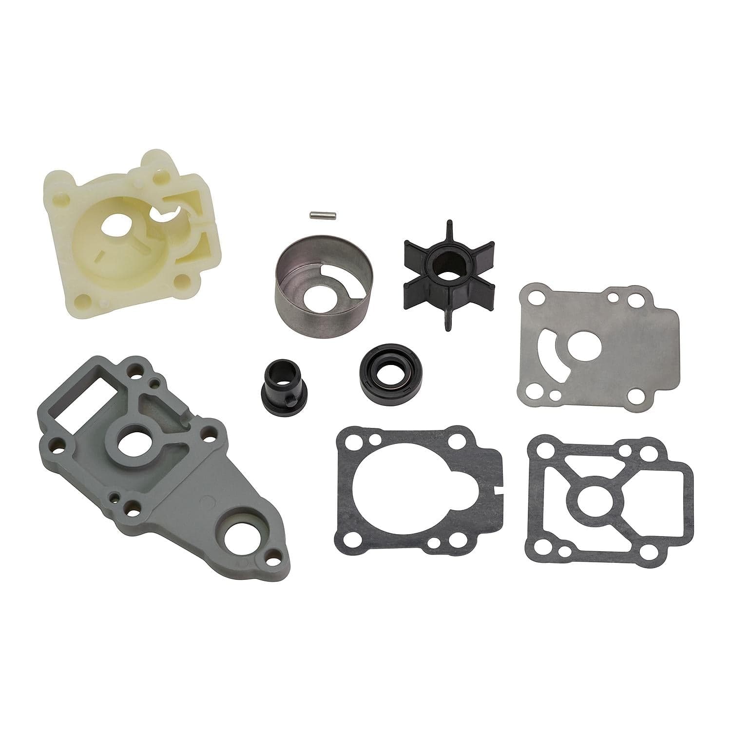 Mercury – Quicksilver Replacement Water Pump Kit | 9-Piece Cooling System Service Set | 803750A03 — product photograph