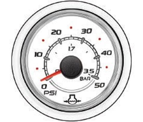 Mercury – Water Pressure Gauge | Dual Scale | White Face | 2-1/8" (52 mm) | 79-8M0052871 — product photograph