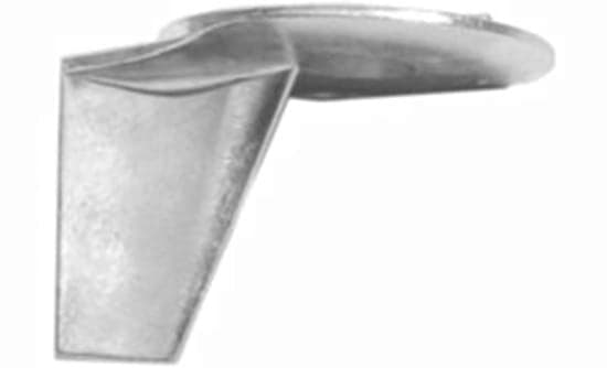 Mercury 822157T2 Outboard Zinc Trim Tab - Fits F25 Four Stroke - F30 Four Stroke - F40 Four Stroke 3‑cylinder - F40 - 45 - 50 Four Stroke — product photograph