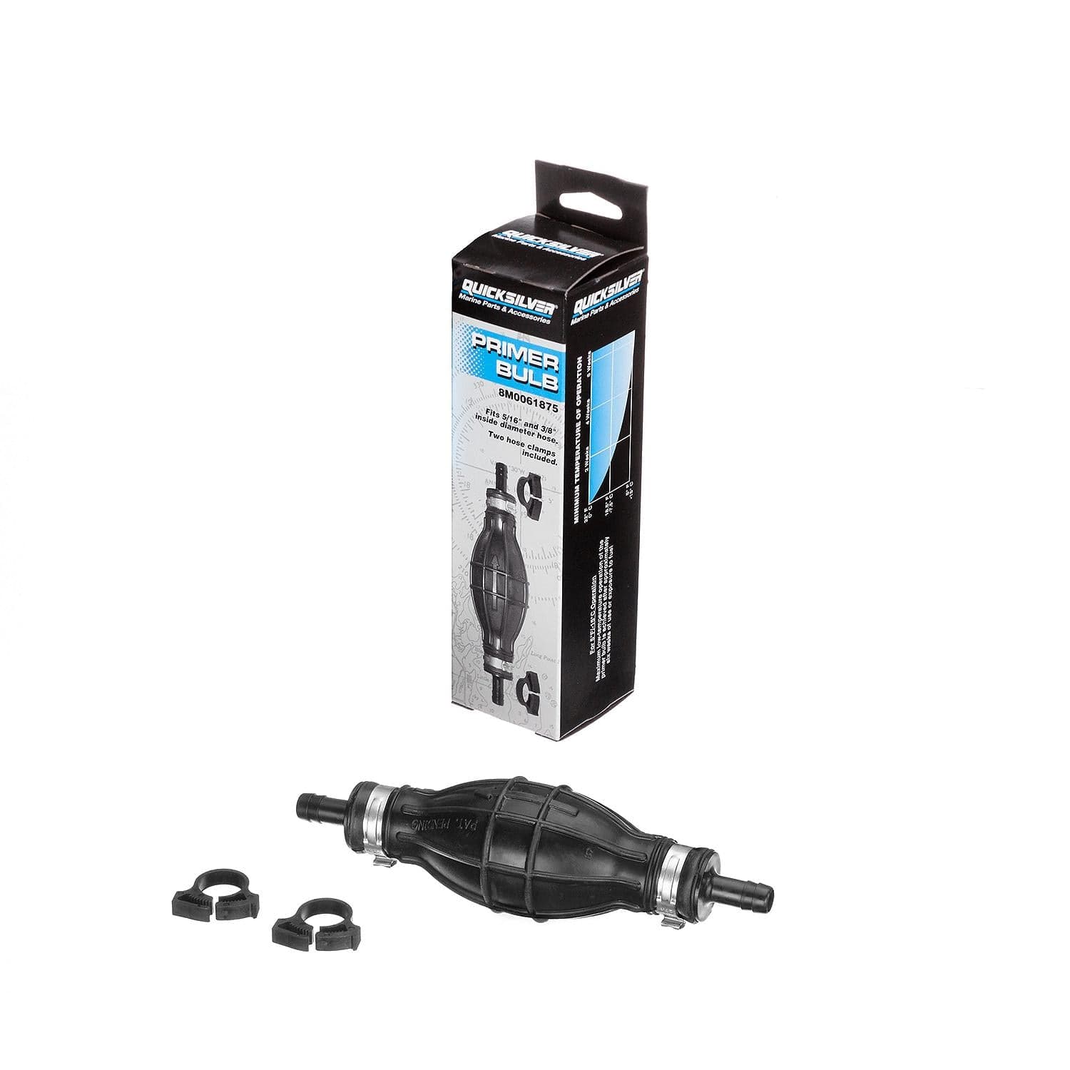 Mercury Quicksilver - Primer Bulb Assembly - Fits 5/16 Inch & 3/8 Inch I.D. Fuel Line - 8M0061875 — product photograph