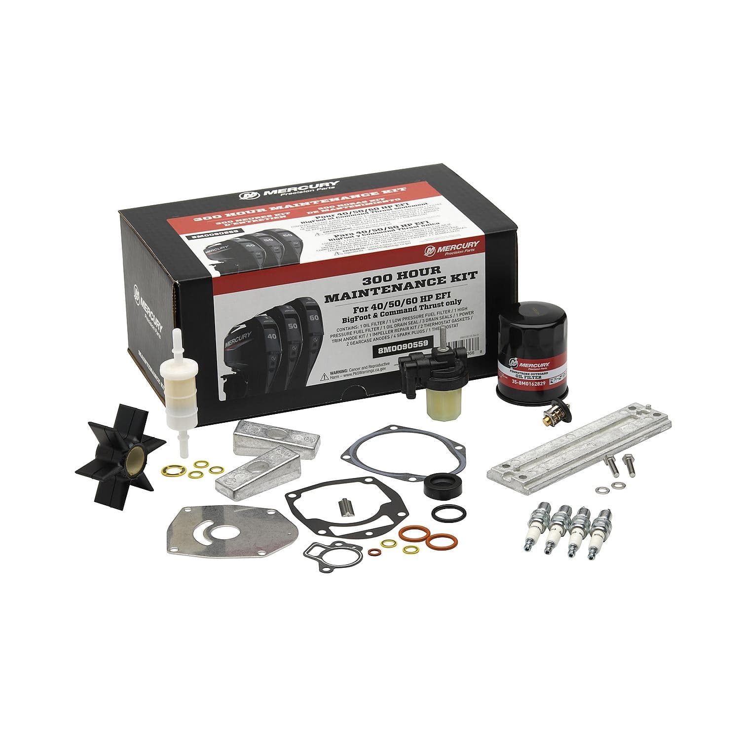 Mercury – 300-Hour Maintenance Kit | 40–60HP FourStroke EFI Command Thrust | OEM Service Components | 8M0090559 — product photograph