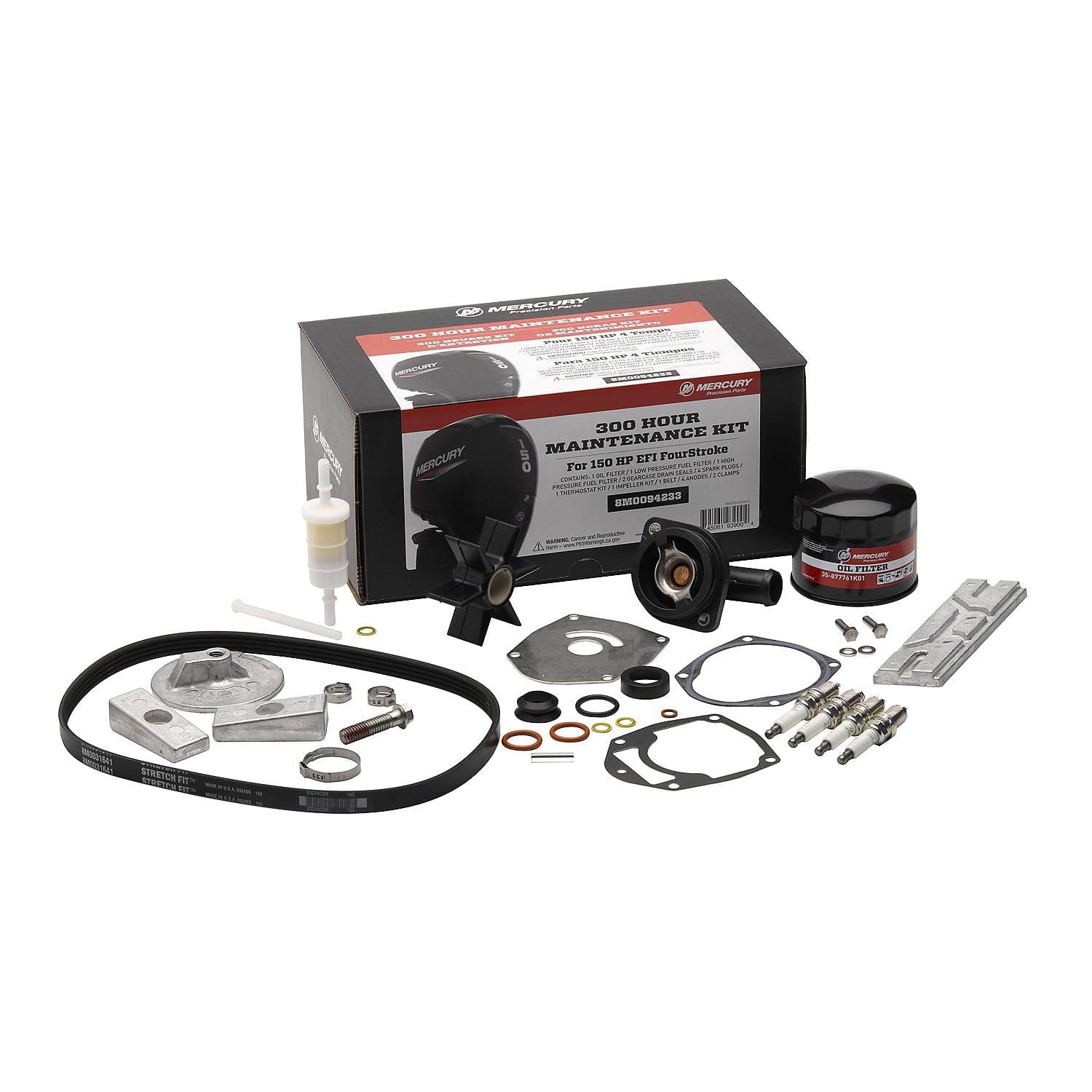 Mercury Outboard 150 HP EFI 300 Hour Maintenance Kit 8M0094233 - — product photograph