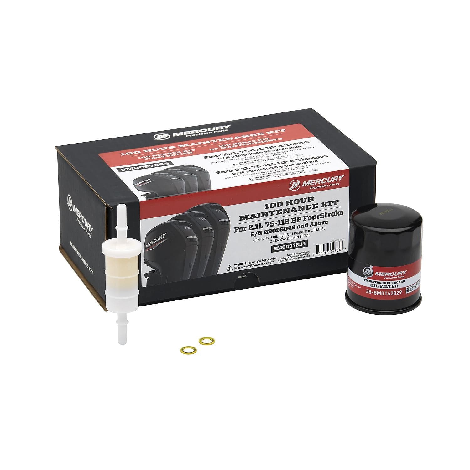 Mercury – 100 Hour Maintenance Kit | FourStroke Series | Premium Components | 8M0097854 — product photograph