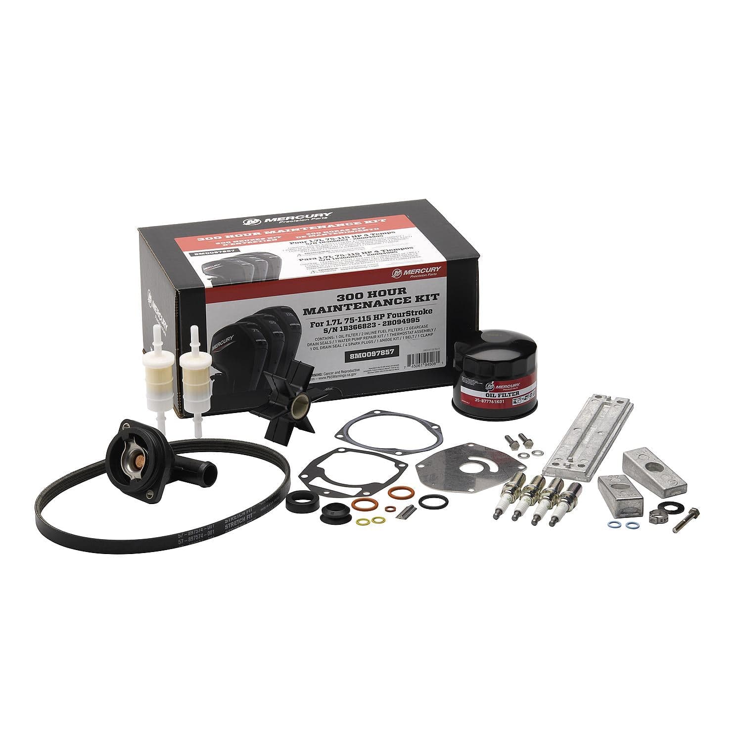 Mercury – 300 Hour Maintenance Kit | FourStroke EFI Service Package | Complete OEM Components | 8M0097857 — product photograph