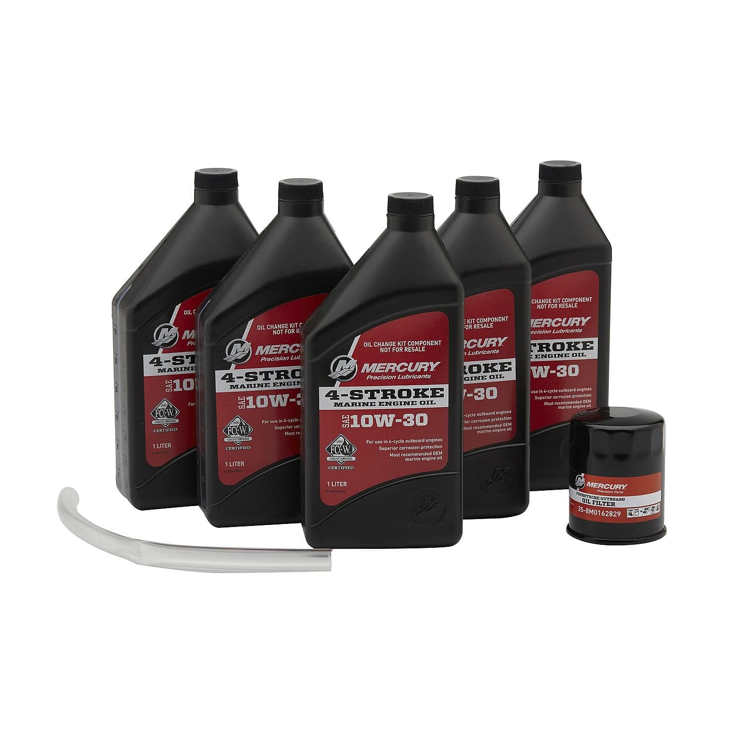 Mercury – 10W-30 FourStroke Outboard Oil Change Kit | Maintenance Series | Marine Engine Oil & Filter Set | 8M0107510 — product photograph