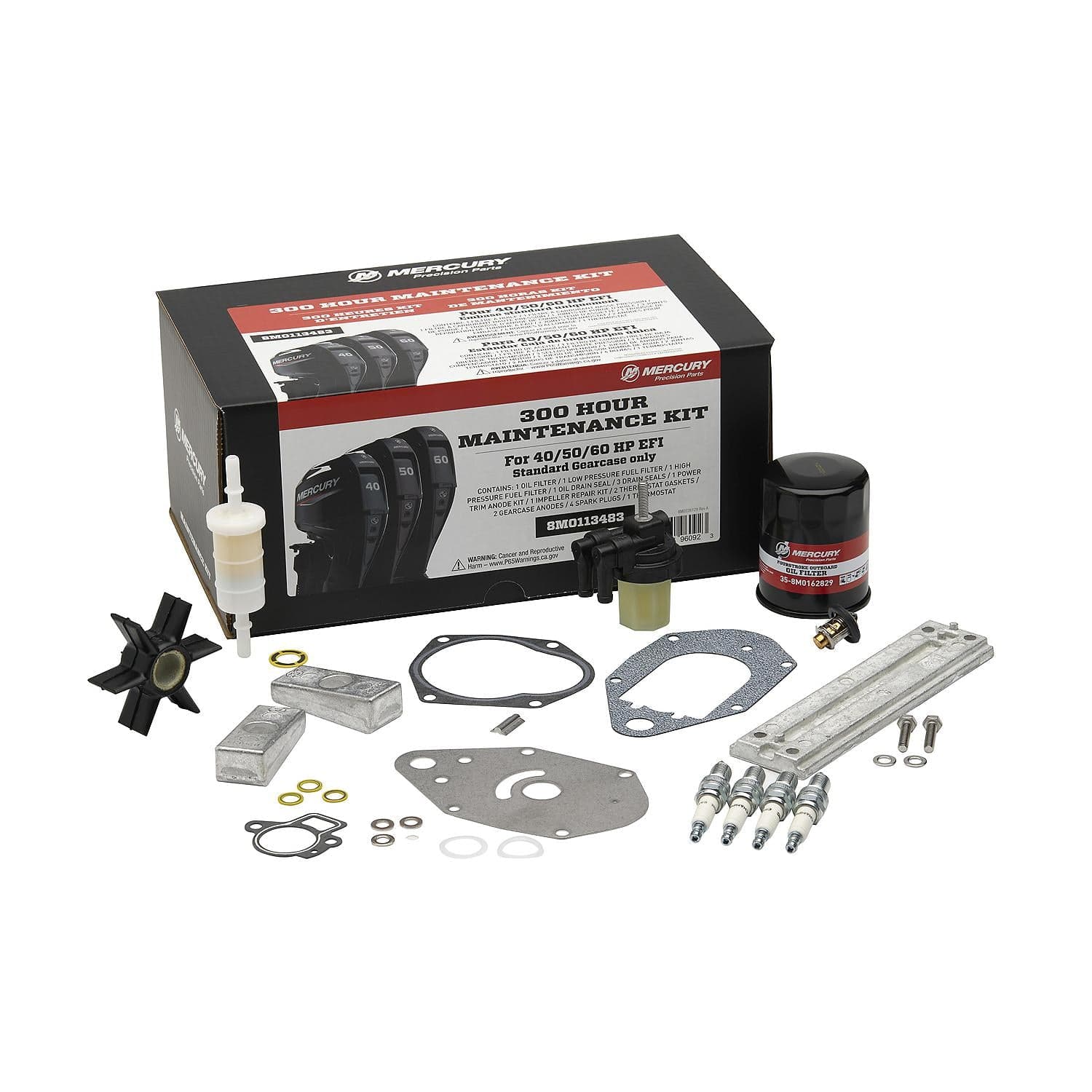 Mercury – 300 Hour Maintenance Kit | FourStroke EFI Service | Complete OEM Components | 8M0113483 — product photograph