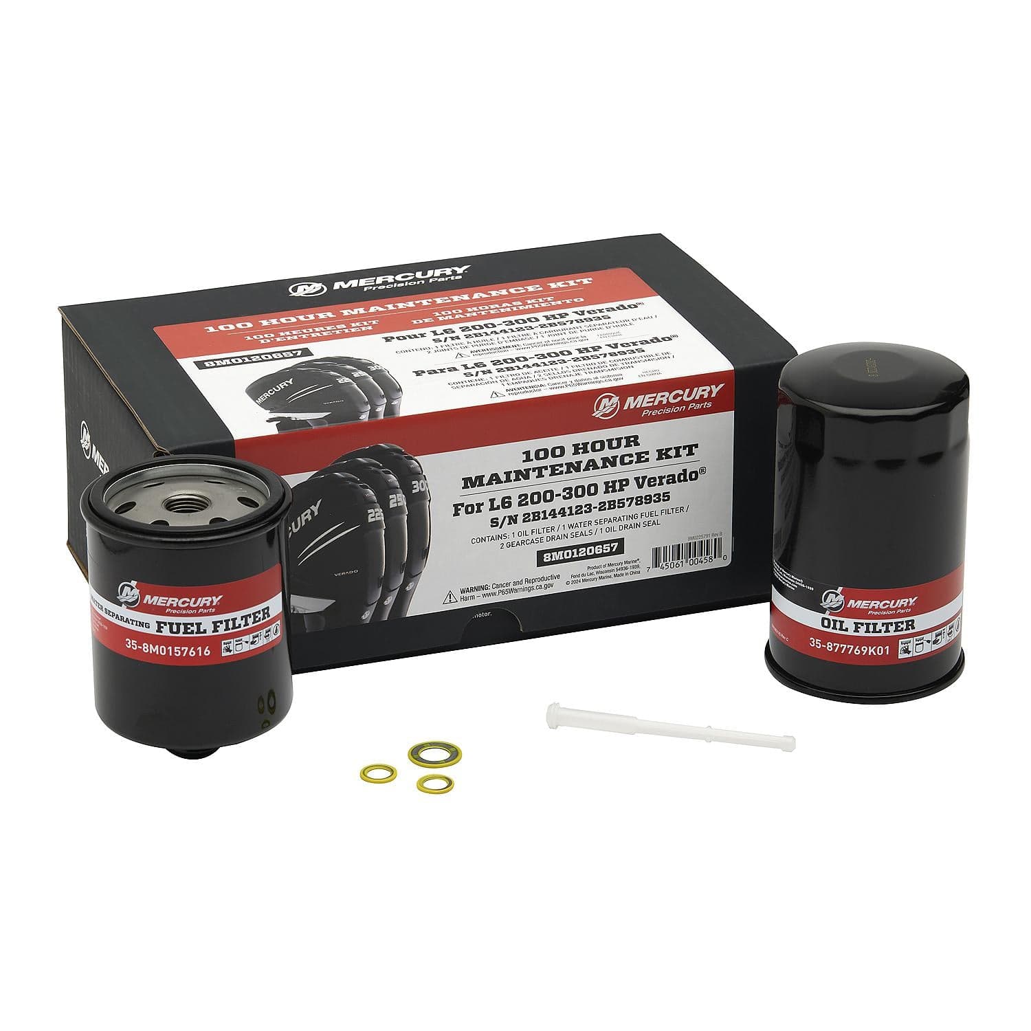 Mercury – L6 Verado 100 Hour Maintenance Kit | Precision Service Package | Marine-Grade Components | 8M0120657 — product photograph