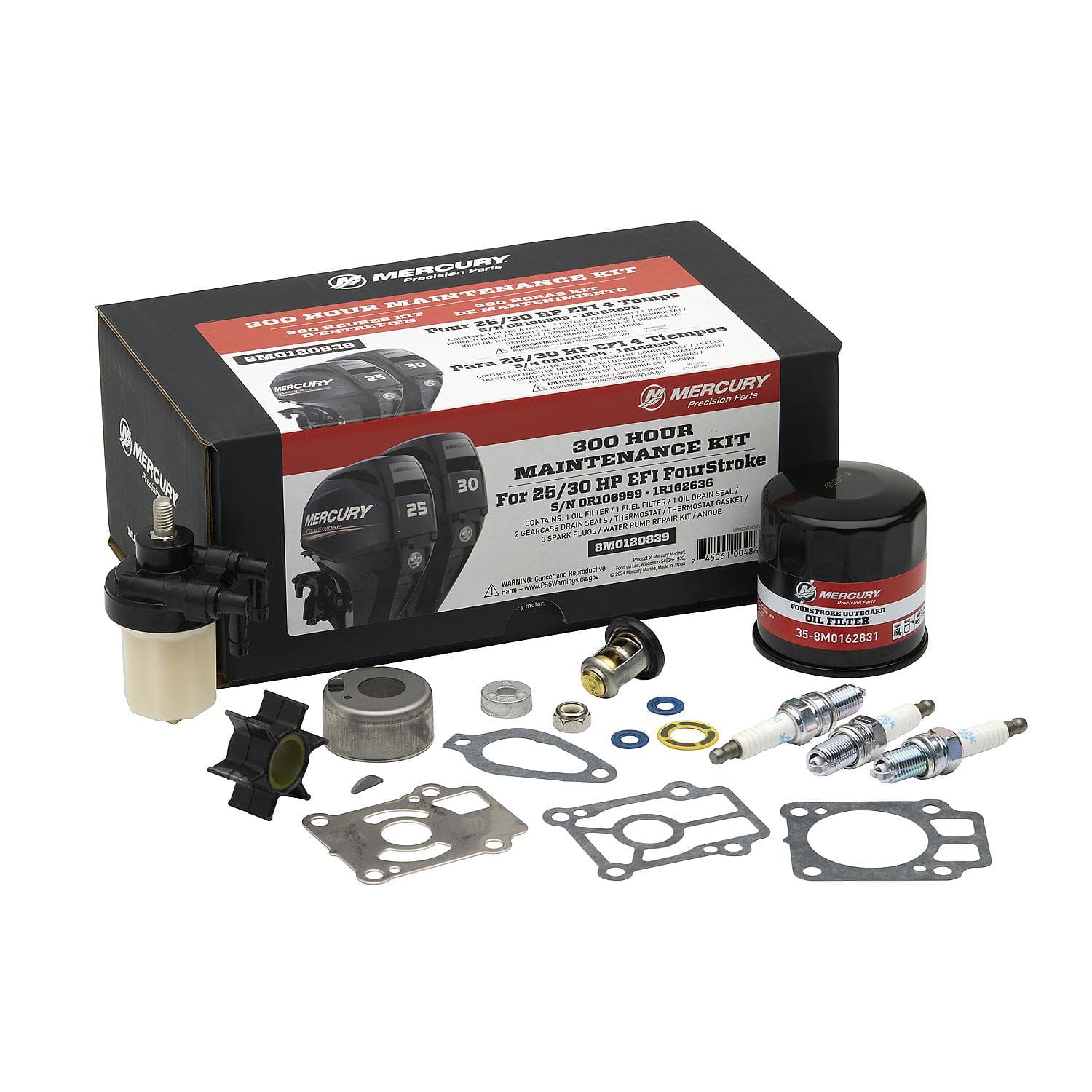 Mercury – 300 Hour Maintenance Kit | FourStroke Service Package | Complete Engine Care Components | 8M0120839 — product photograph