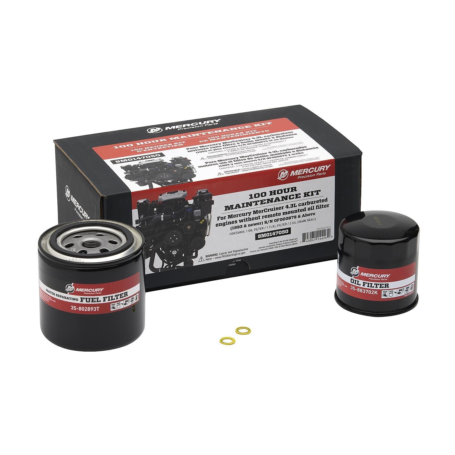 Mercury – 100 Hour Maintenance Kit | MerCruiser 4.3L V6 Sterndrive | Complete Service Components | 8M0147050 — product photograph