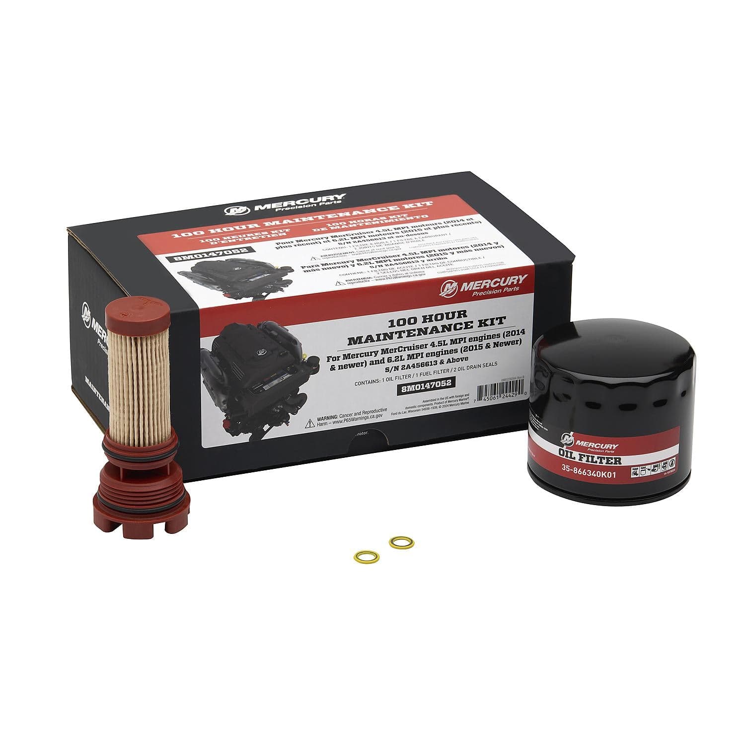Mercury – 100 Hour Maintenance Kit | MerCruiser 4.5L V6 & 6.2L V8 | Complete Service Components | 8M0147052 — product photograph