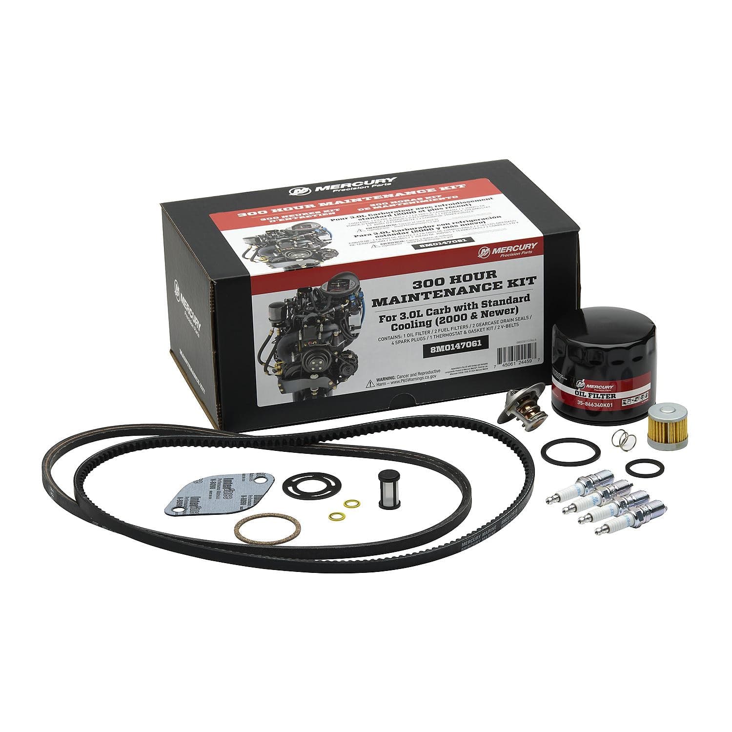 Mercury – 300 Hour Maintenance Kit | MerCruiser 3.0L Carbureted | OEM Service Components | 8M0147061 — product photograph