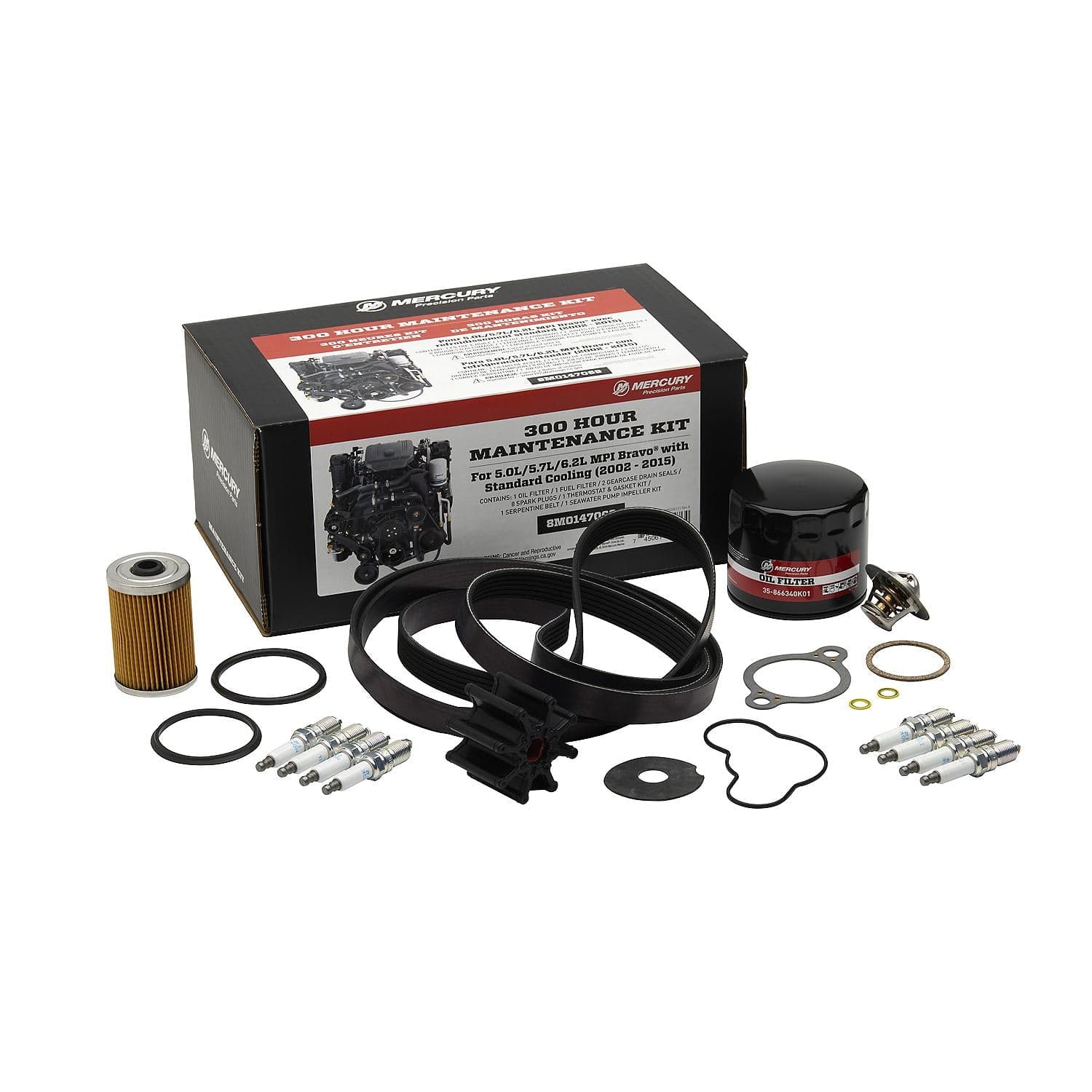 Mercury – 300 Hour Maintenance Kit | MerCruiser 5.0L, 5.7L & 6.2L MPI Bravo Series | OEM Service Components | 8M0147069 — product photograph
