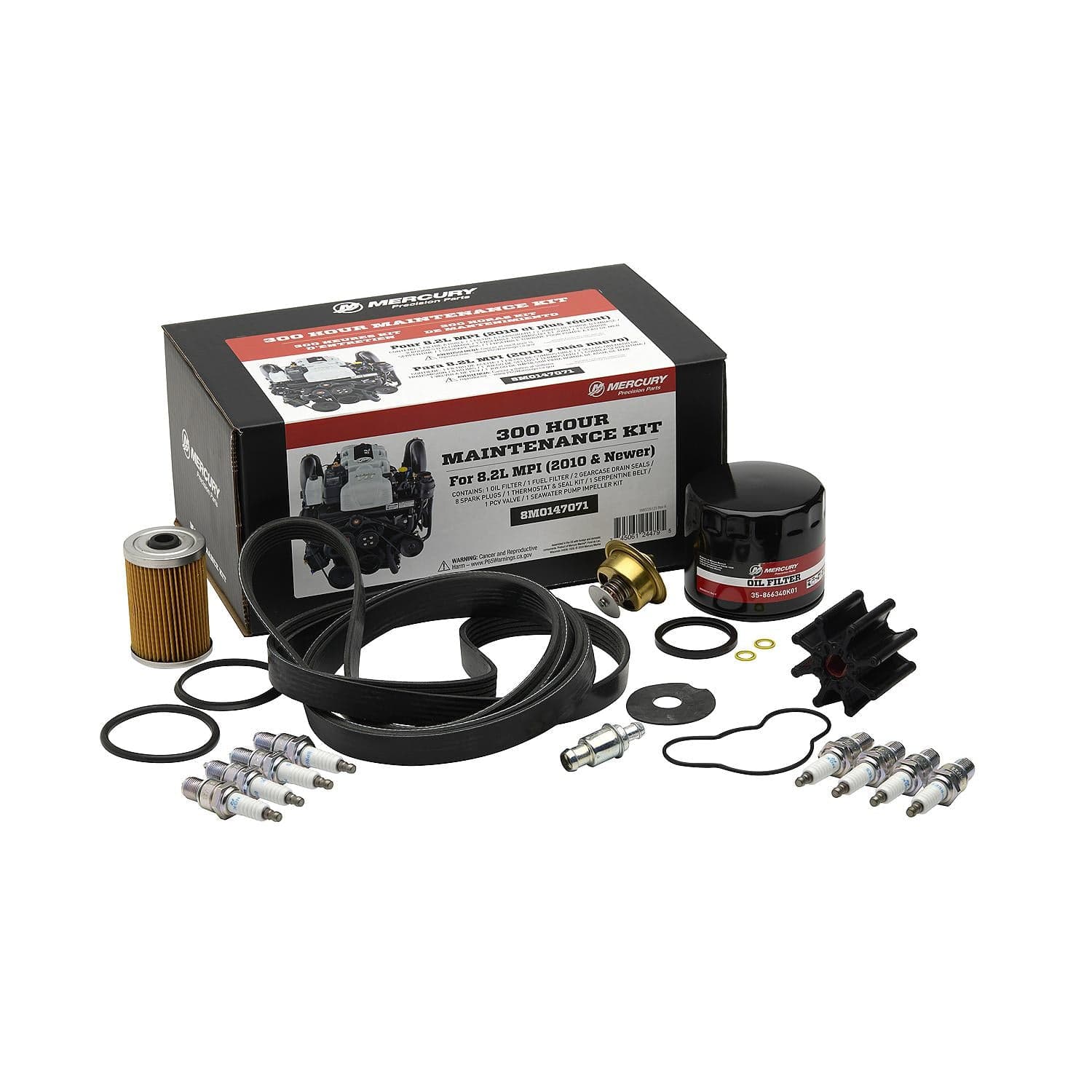 Mercury – MerCruiser 8.2L MPI 300 Hour Maintenance Kit | Precision Service Kit | Marine-Ready Components | 8M0147071 — product photograph