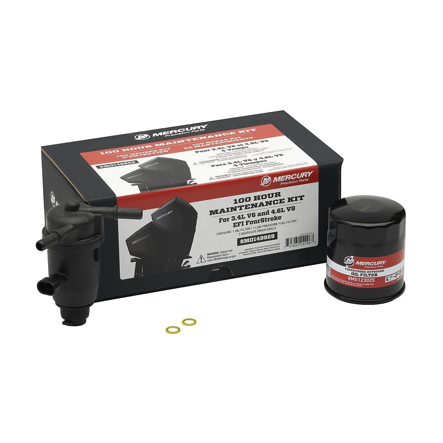 Mercury – 100 Hour Maintenance Kit | V6 & V8 FourStroke Series | OEM Components | 8M0149929 — product photograph