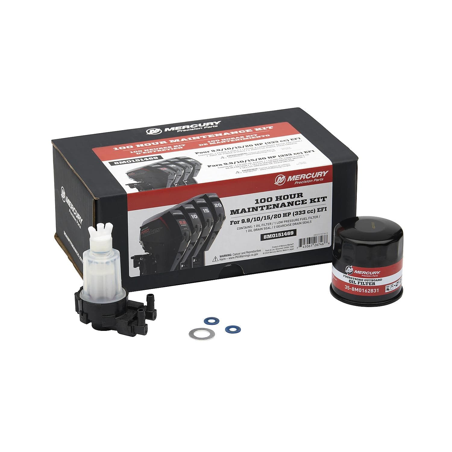 9.9/20 HP EFI 100 Hour Mercury Maintenance Kit - 8M0151469 — product photograph