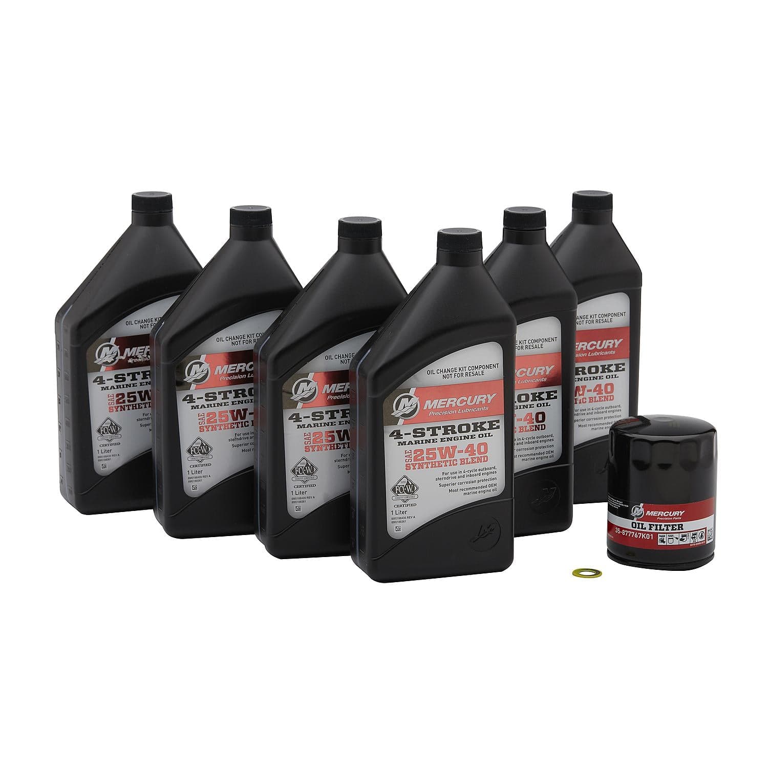 Mercury – 25W-40 4-Stroke Oil Change Kit | L4 Verado Series | Marine-Grade Components | 8M0188358 — product photograph