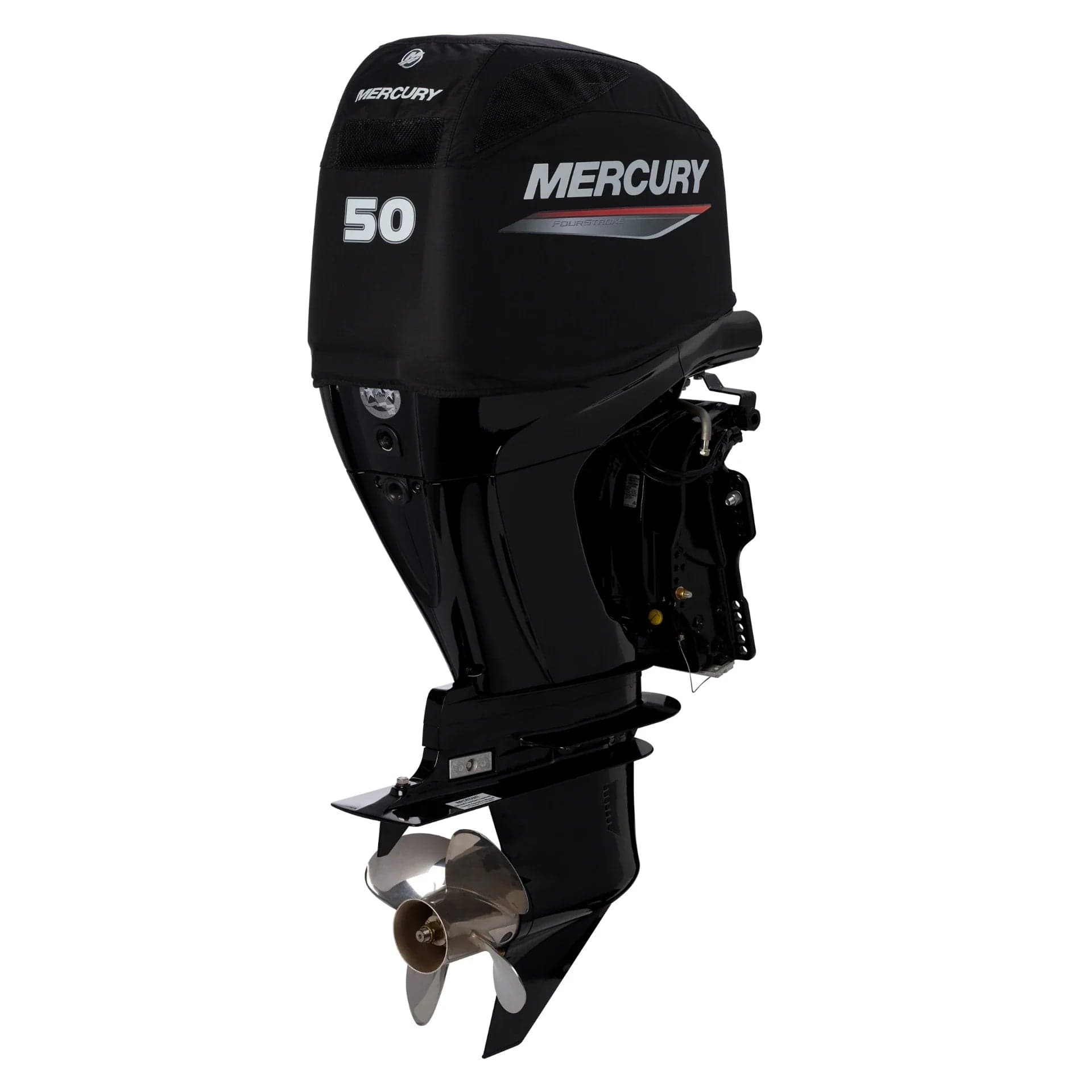 Mercury – Vented Splash Cover | FourStroke Series | Black Polysoft II Fabric | 8M0228503 — product photograph