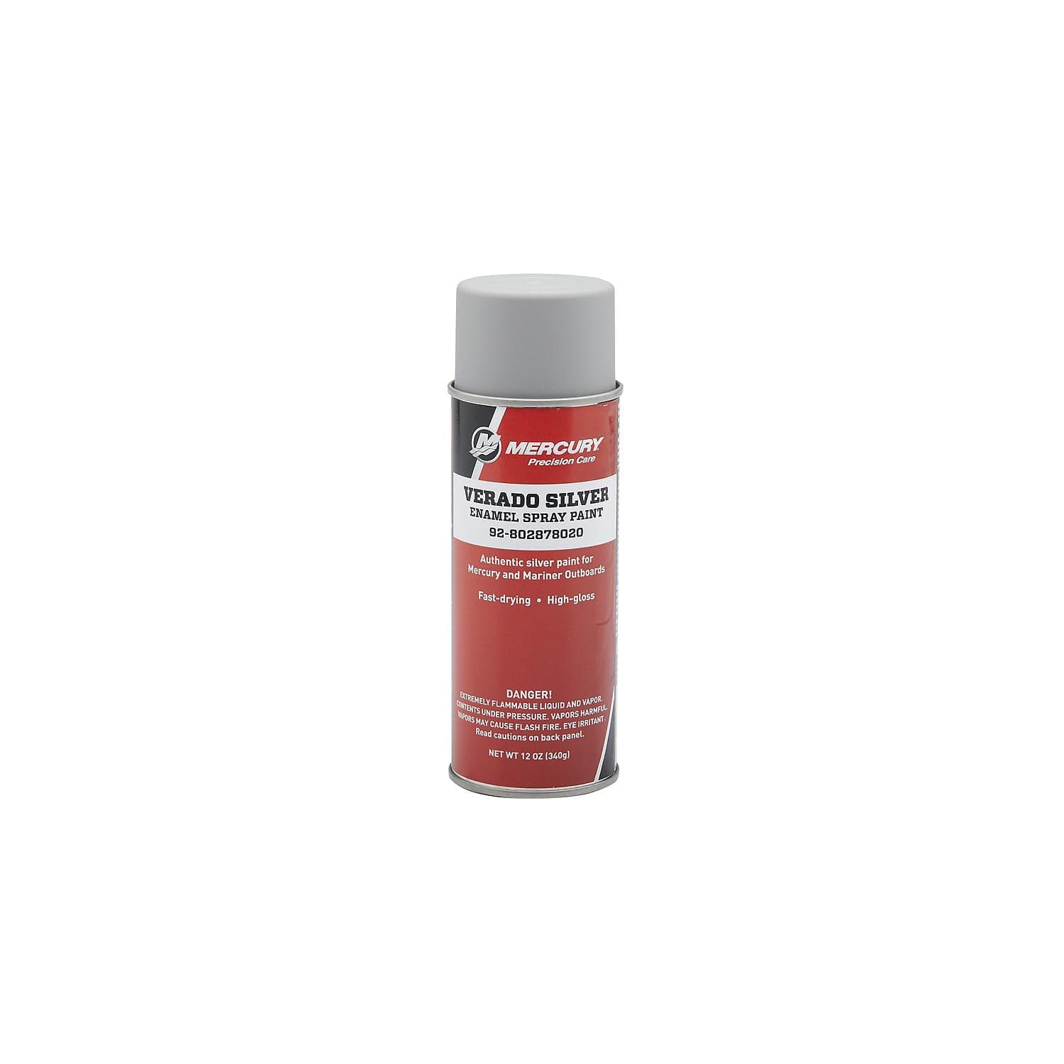 Mercury – Verado Silver Enamel Spray Paint | OEM Touch-Up Finish | 12 oz Can | 802878020 — product photograph