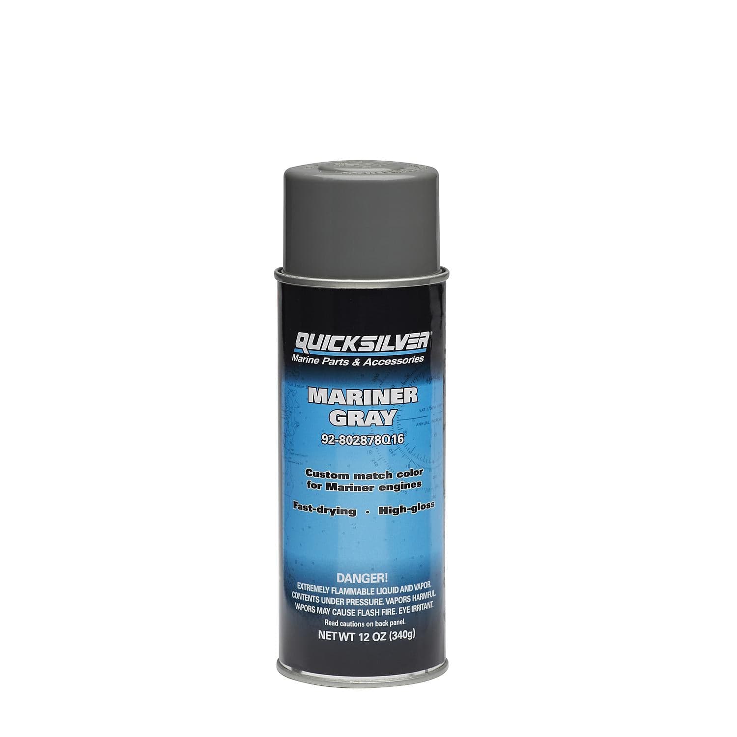 Mercury – Quicksilver Mariner Gray Enamel Paint | OEM Touch-Up Spray | 12 oz Can | 802878Q16 — product photograph