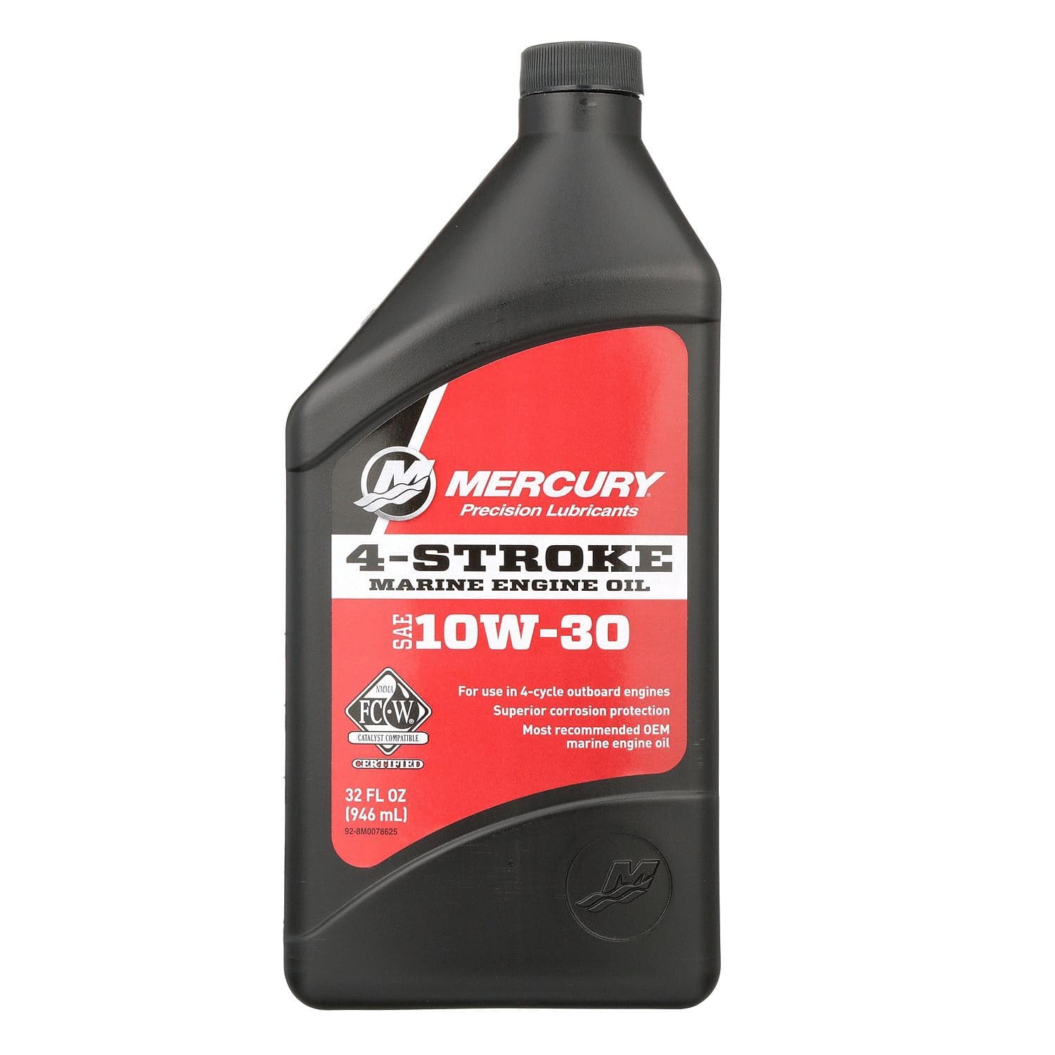 Mercury FC W 10W 30 Marine Engine Oil - Quart - 92-8M0078625 — product photograph
