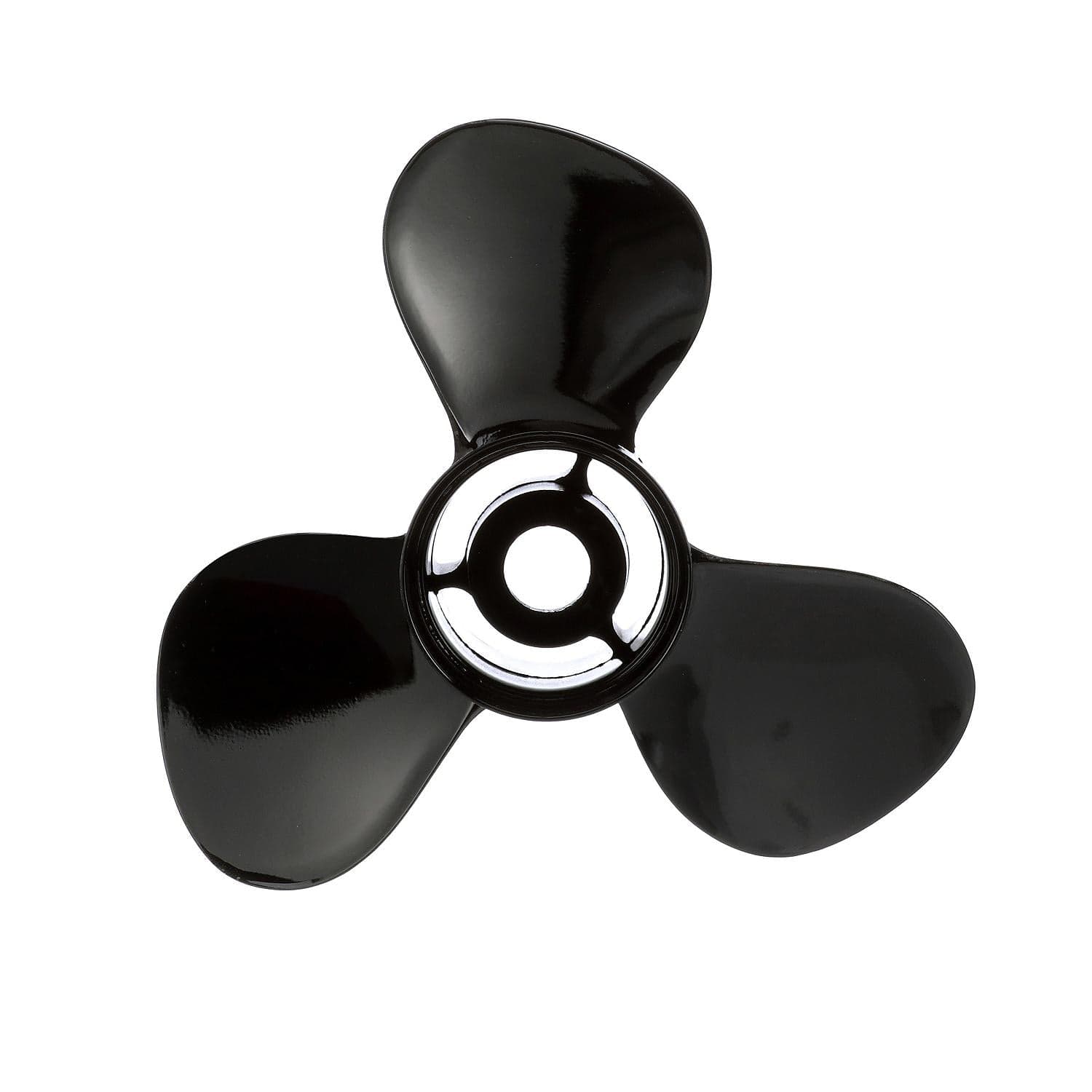 Mercury – Quicksilver Black Diamond Propeller | 14.5" Diameter x 19" Pitch | Right-Hand Rotation | Three Blades | Aluminum | Phantom Black Finish | QA1916X — product photograph
