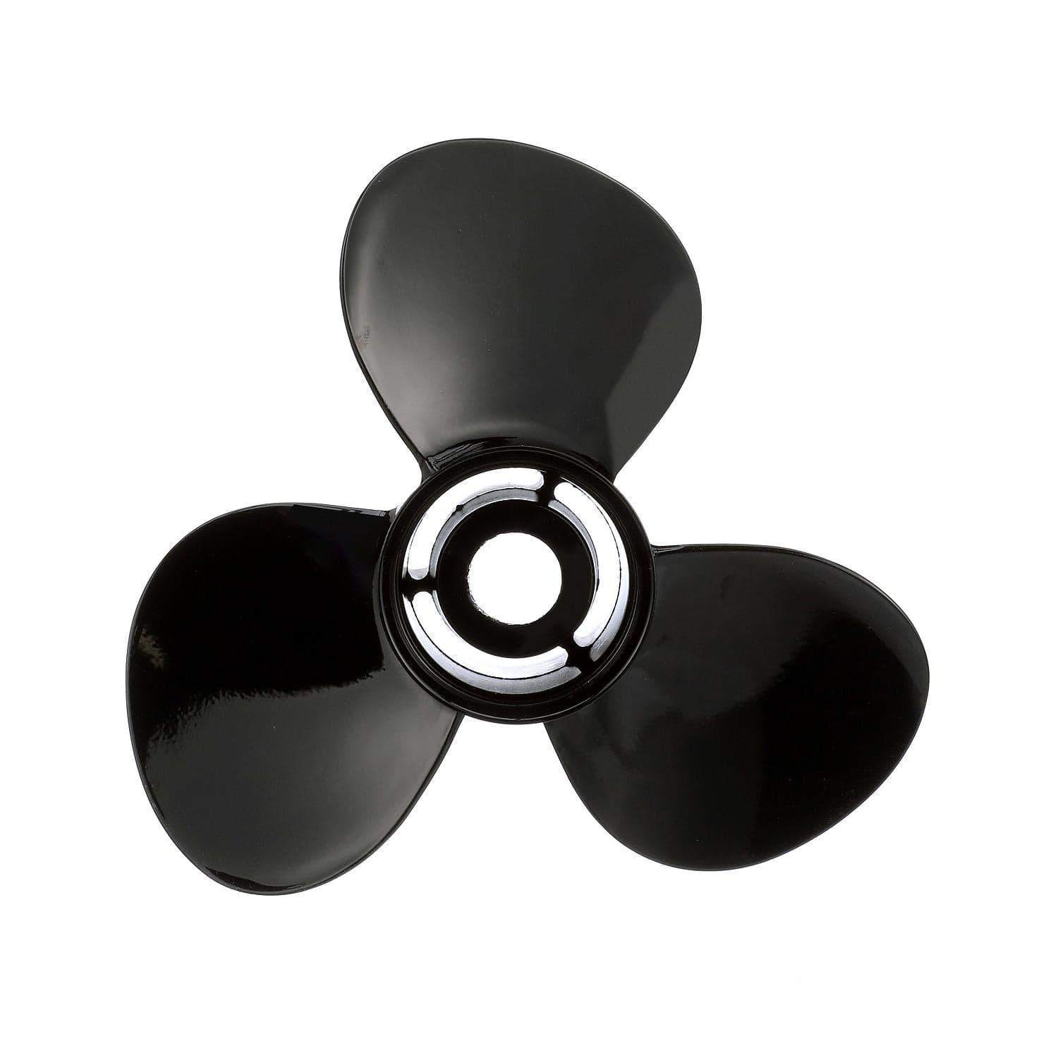 Mercury – Quicksilver Black Diamond 3-Blade Aluminum Propeller | 13" Diameter x 19" Pitch | Right-Hand Rotation | 3-Blade | Aluminum | Phantom Black Finish | QA2038X — product photograph