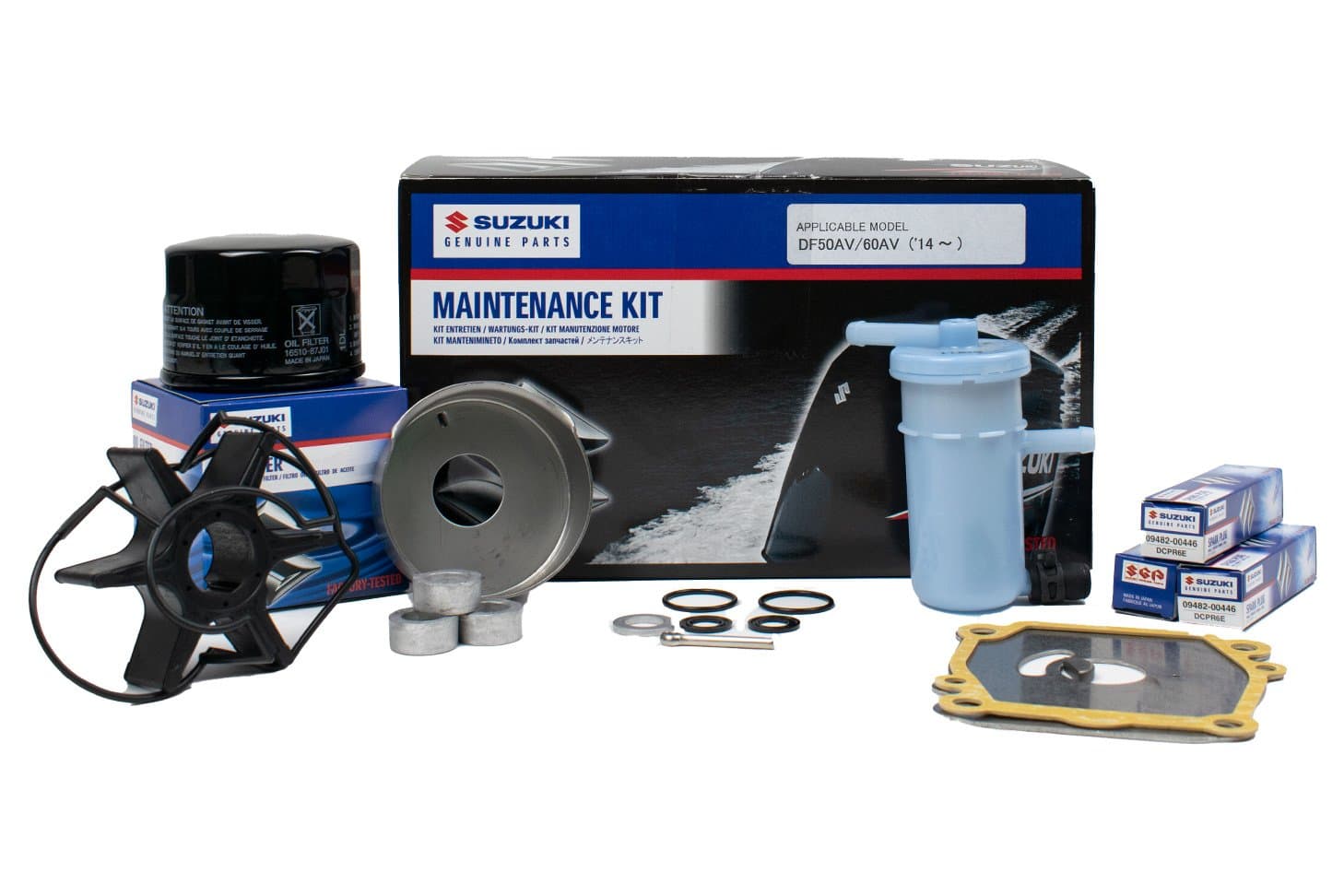 Suzuki - Outboard Maintenance Kit - DF50AV DF60AV (2014 - Current) - Supersedes 17400-88820 - 17400-88822 — product photograph