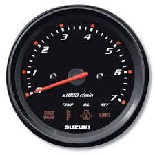 Suzuki 4" Black Face Tachometer with monitor functions; 34200-93J02 — product photograph