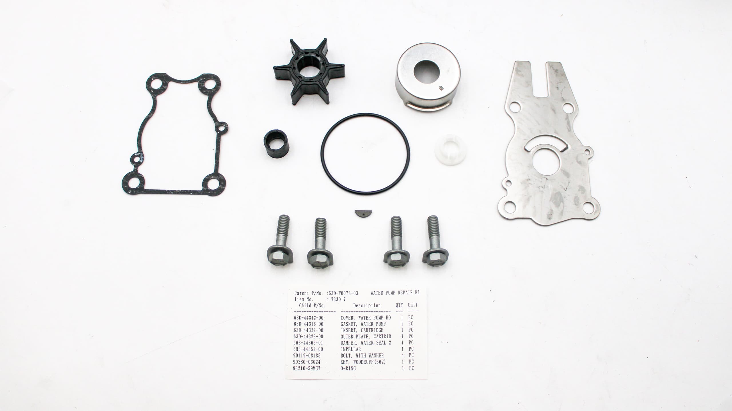 Yamaha - Water Pump Repair - 63D-W0078-03-00 — product photograph