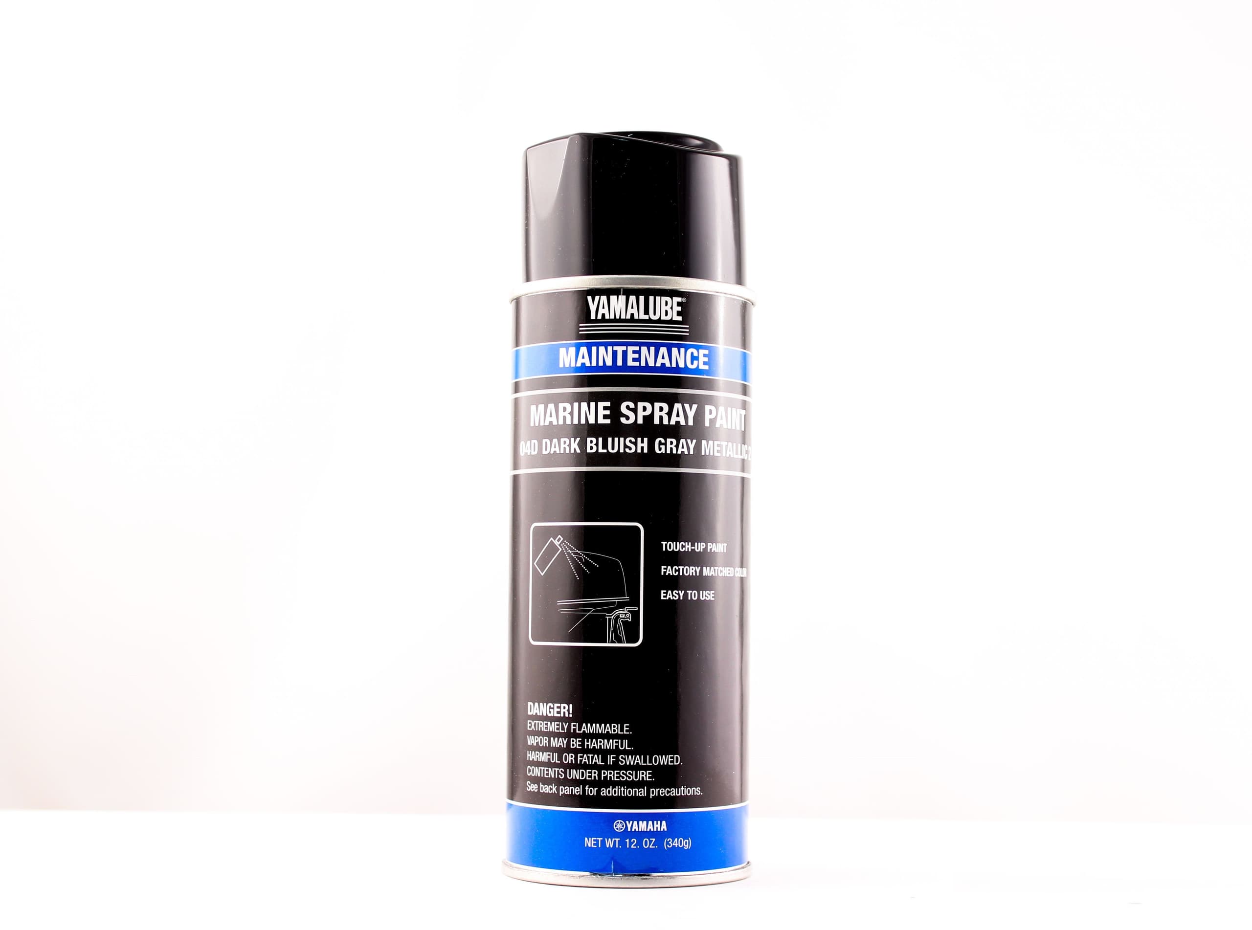 Yamaha Marine Outboard Engine Cowling Spray Paint 4D - Dark Bluish Gray Metallic - 12 oz. - ACC-MRNPA-IT-4D — product photograph