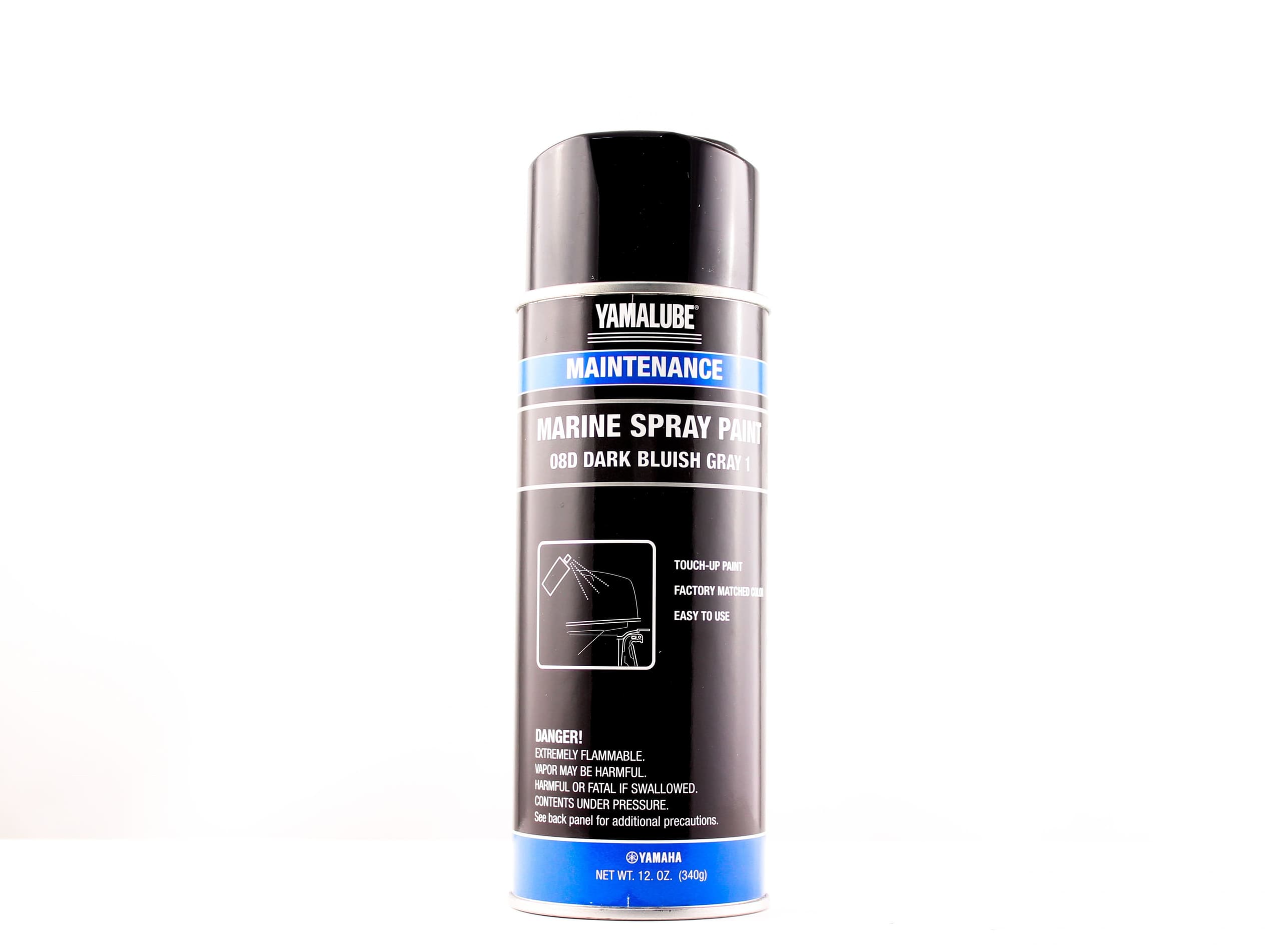 Yamaha Marine Outboard Engine Cowling Spray Paint 8D - Dark Blue Gray - 12 oz. - ACC-MRNPA-IT-8D — product photograph