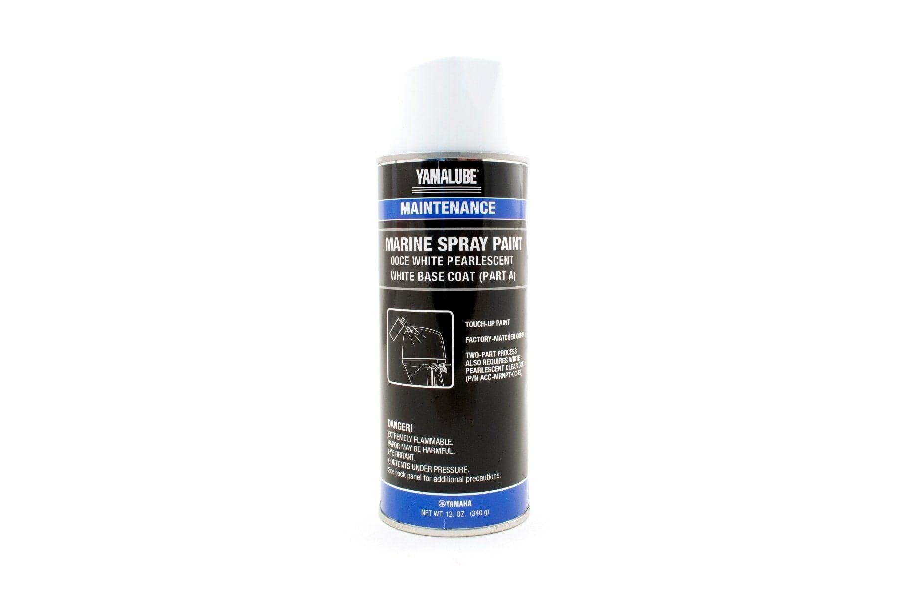 Yamaha Marine Outboard Engine Cowling Spray Paint EA - White Pearlescent Base Coat - 12 oz- Part A - ACC-MRNPT-0C-EA — product photograph