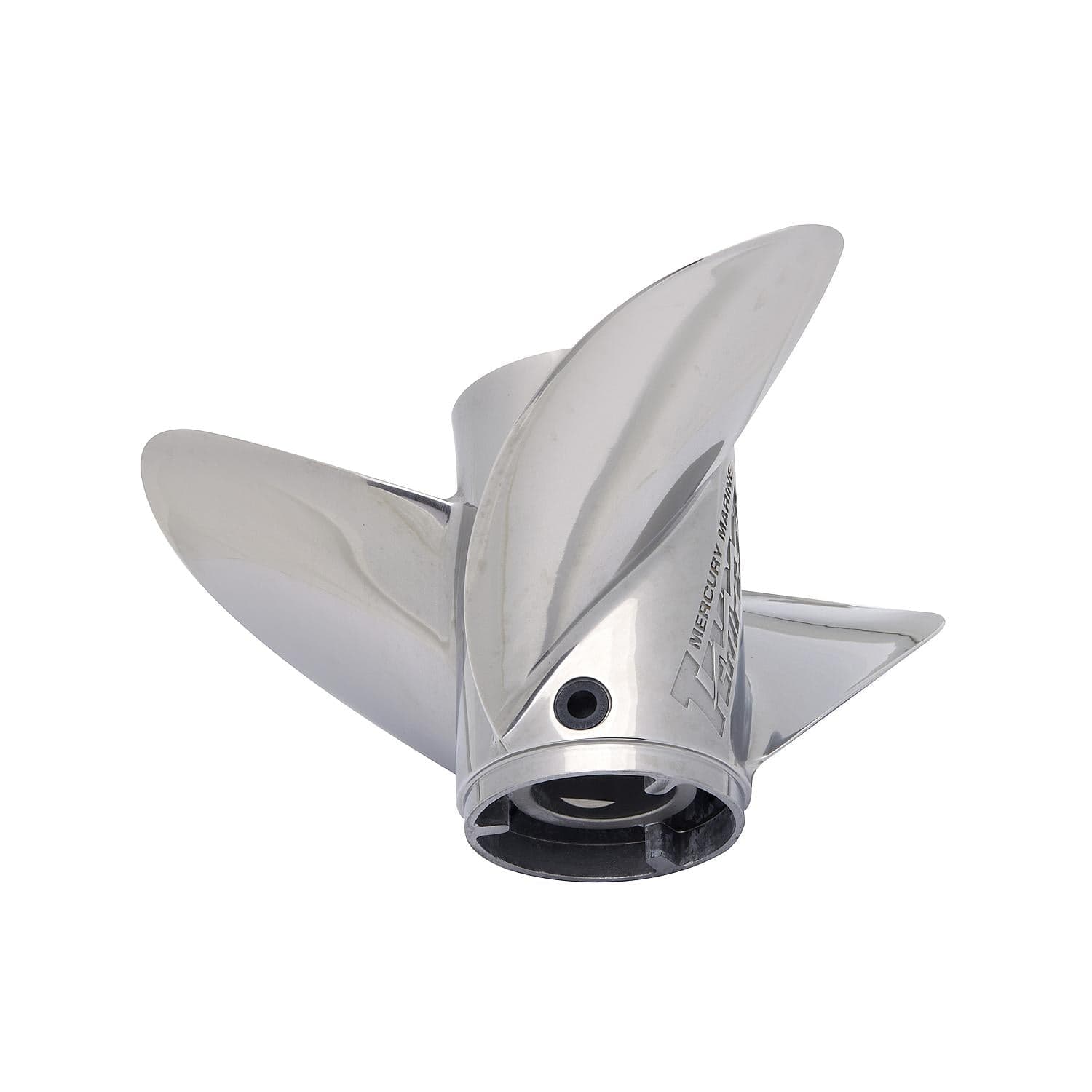 Mercury – Tempest Plus 3-Blade Stainless Steel Propeller | 14.6" Diameter x 19" Pitch | Right-Hand Rotation | 3-Blade | Stainless Steel | Polished Finish | 8M0151381 — product photograph