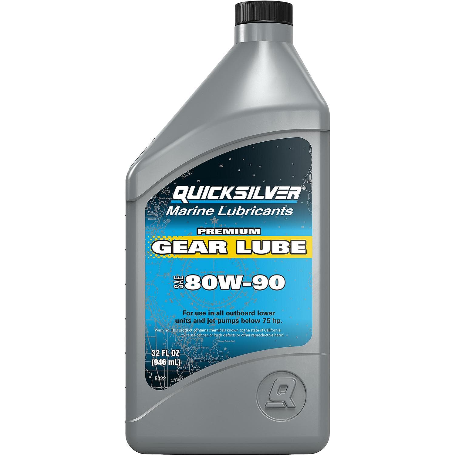 Quicksilver – 80W-90 Premium Gear Lube | Outboards and Sterndrives | Marine Formula | 858058Q01 — product photograph