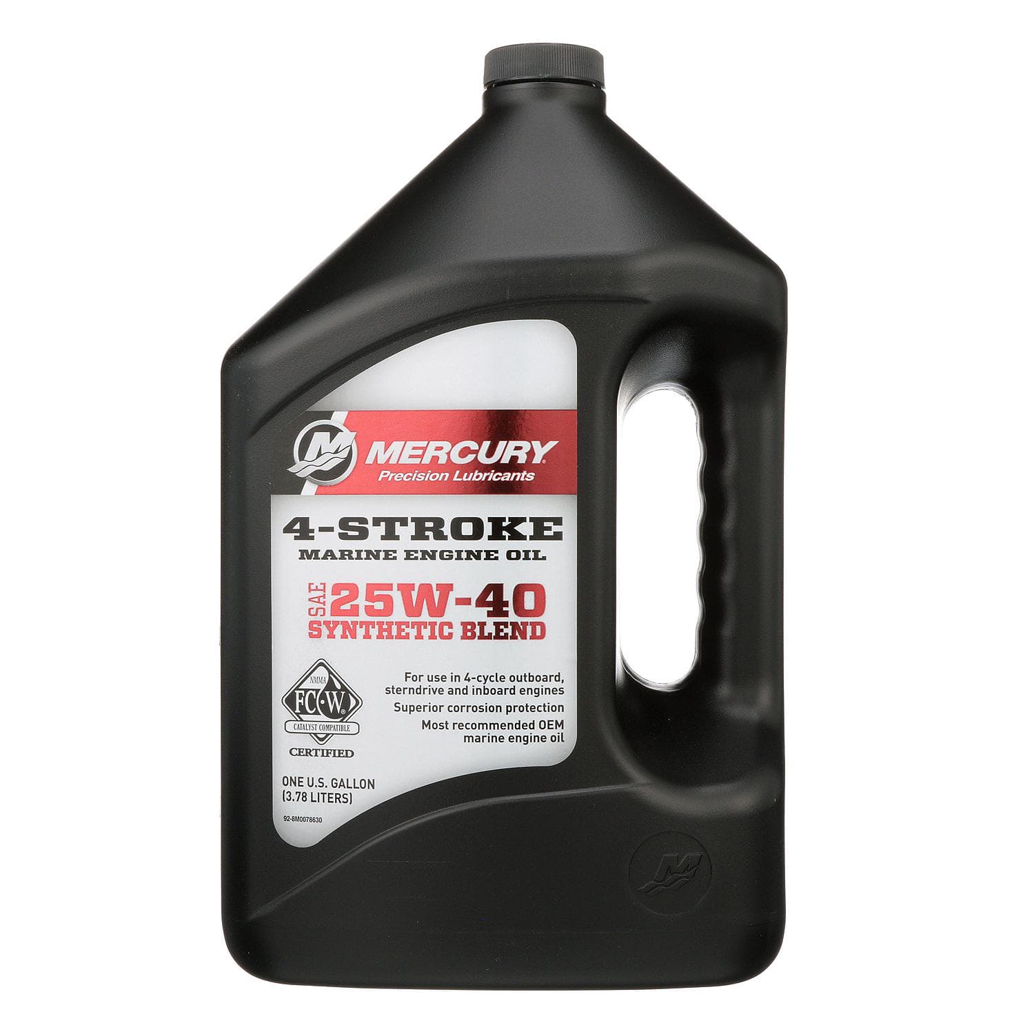 Mercury – SAE 25W-40 Synthetic 4-Stroke Marine Oil, 1 Gallon | Lubrication | 92-8M0078630 — product photograph