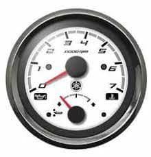 Yamaha - Combination Tachometer-Trim Gauge Chrome Bezel White Face | N80-8350T-00-00 — product photograph